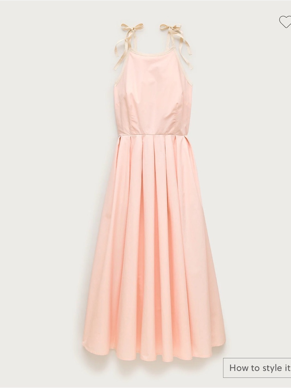 Pleated dress in cotton poplin with ties
